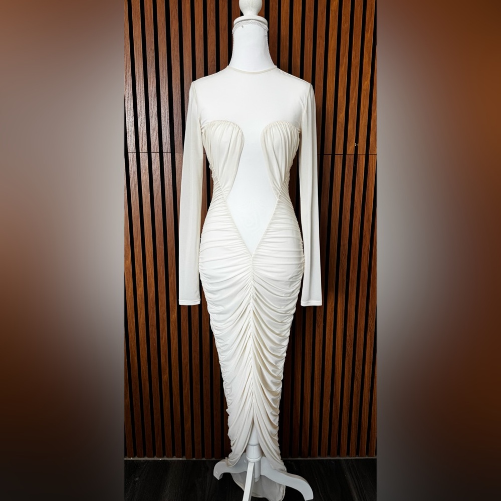 Ronny Kobo Collection Cream Long Sleeve Dress - Picture 5 of 8